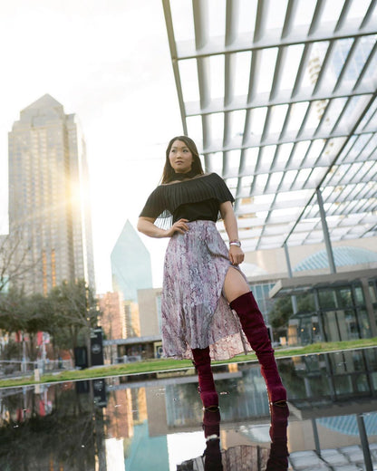 Suede Platform Buckle Stiletto Over The Knee High Boots