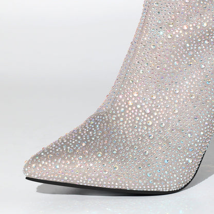 Pointed Toe Rhinestone Tassels Over The Knee Boots