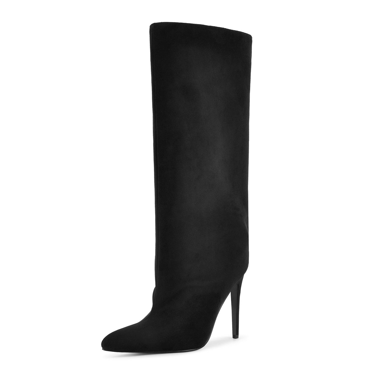 Pointed Toe Suede Stiletto Knee High Boots