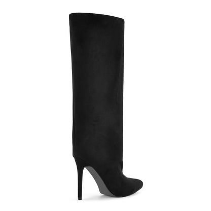 Pointed Toe Suede Stiletto Knee High Boots
