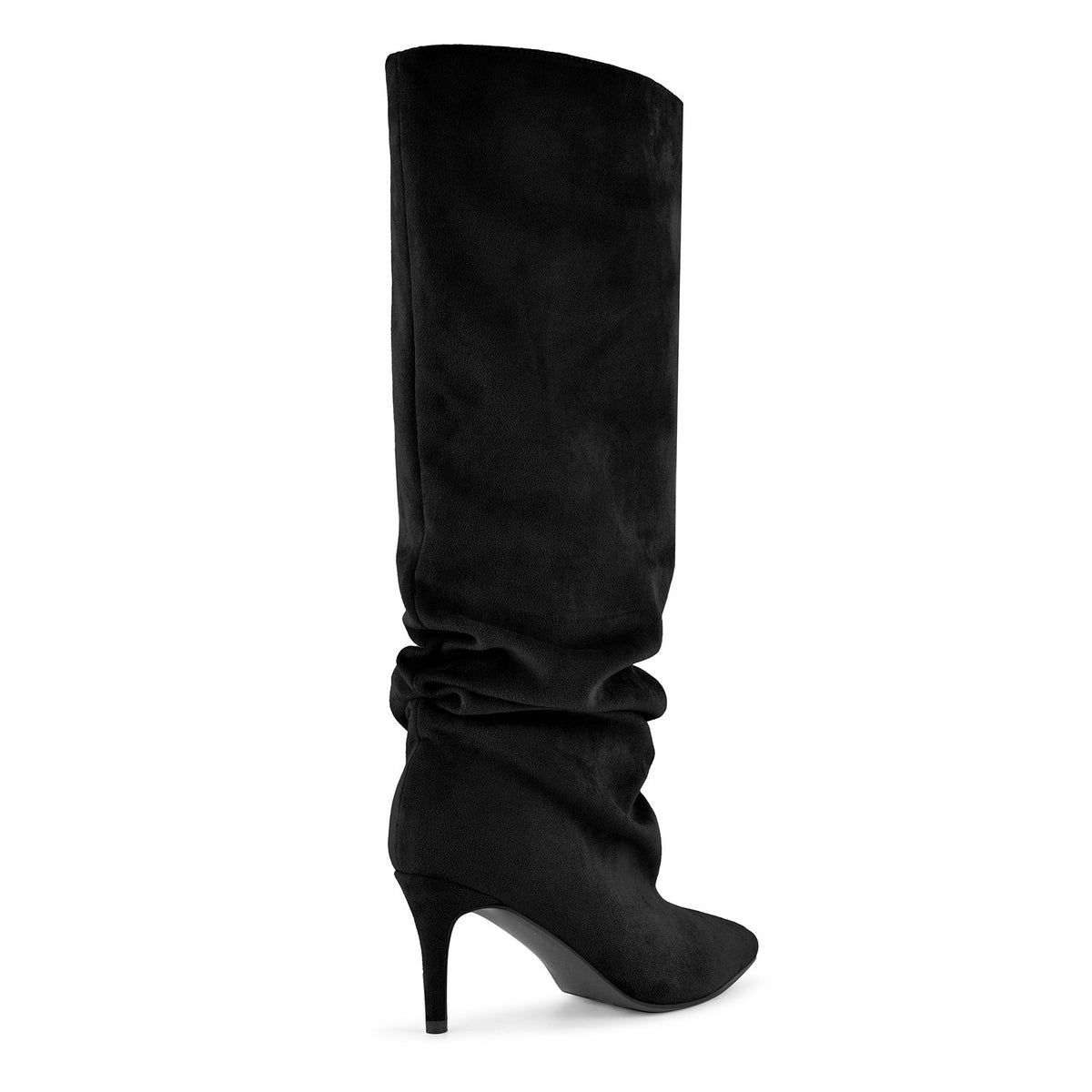 Pointed Toe Suede Slouch Knee High Boots