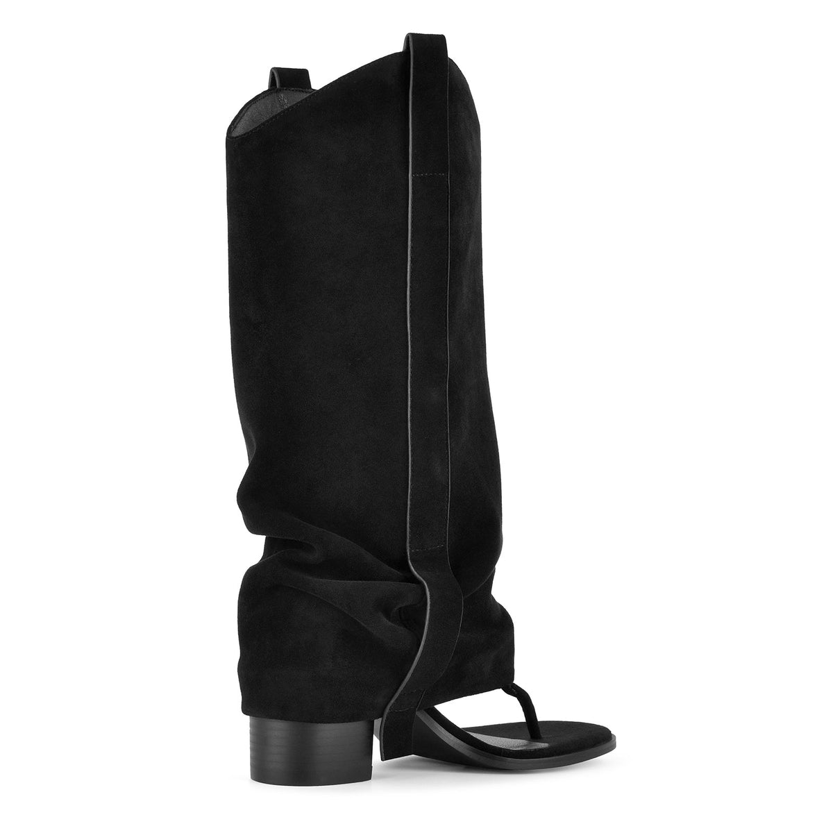 Suede Flip-Flop Buckle Knee High Boots