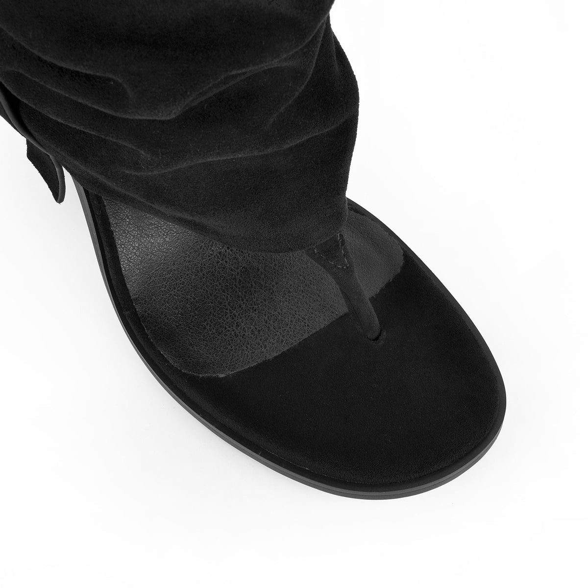 Suede Flip-Flop Buckle Knee High Boots