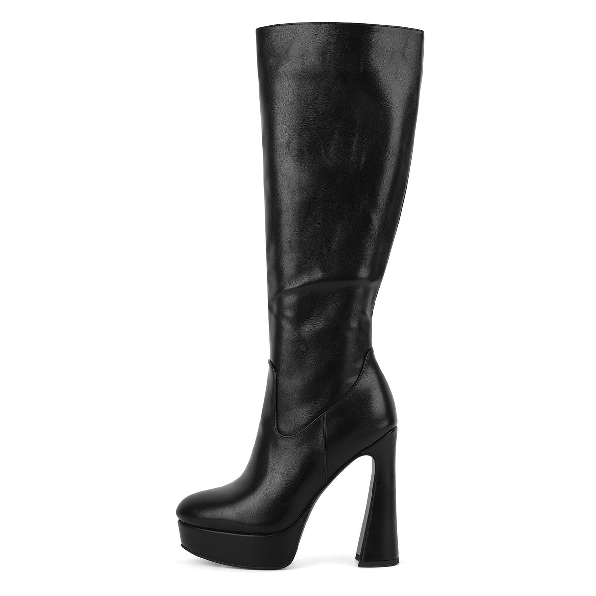 Round Toe Platform Knee High Boots