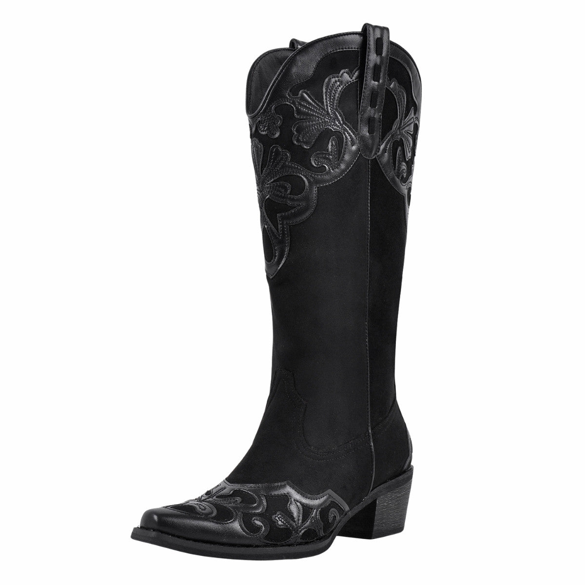 Pointed Toe Suede Knee High Western Boots