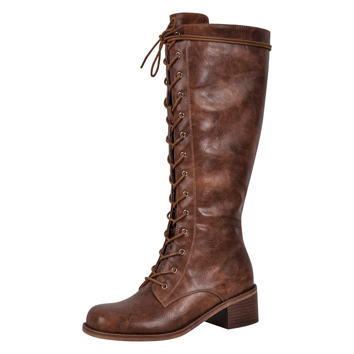 Lace-up Mid-calf Boot