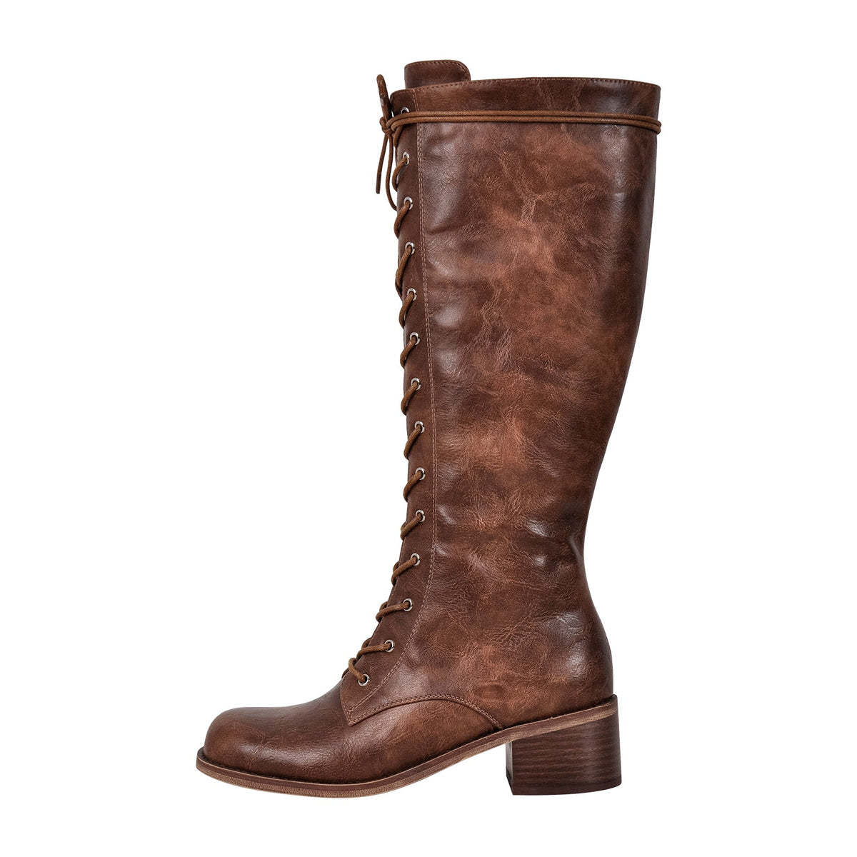 Lace-up Mid-calf Boot
