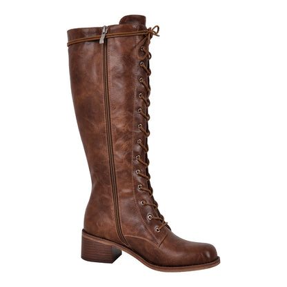Lace-up Mid-calf Boot