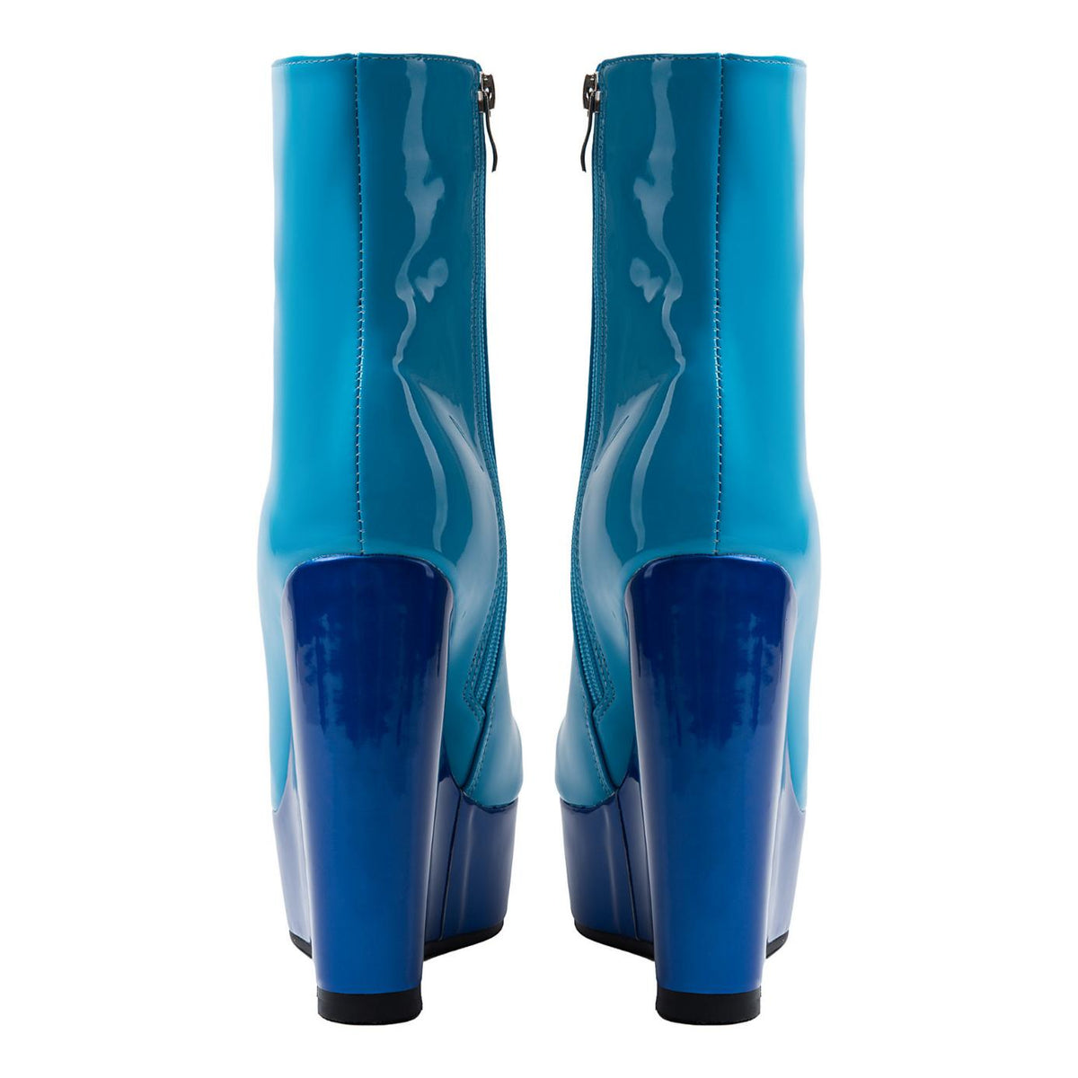 Platform Patent Leather Wedge Heel Ankle Boots