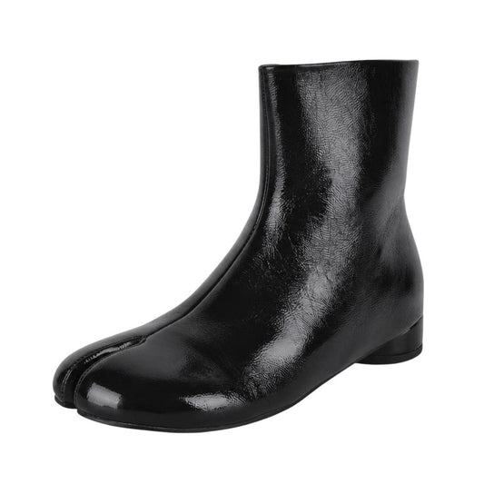 Round Toe Tabi Round Heel Flat Ankle Boots
