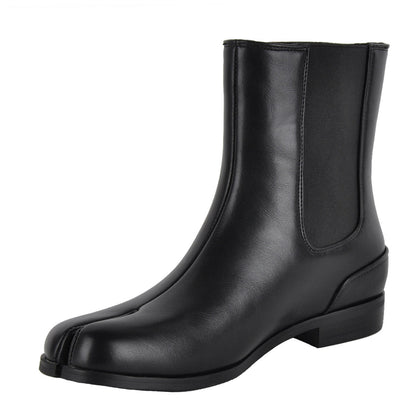 Round Toe Tabi Chelsea Flat Ankle Boots