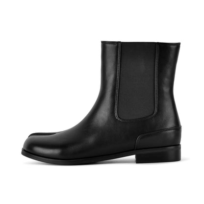Round Toe Tabi Chelsea Flat Ankle Boots