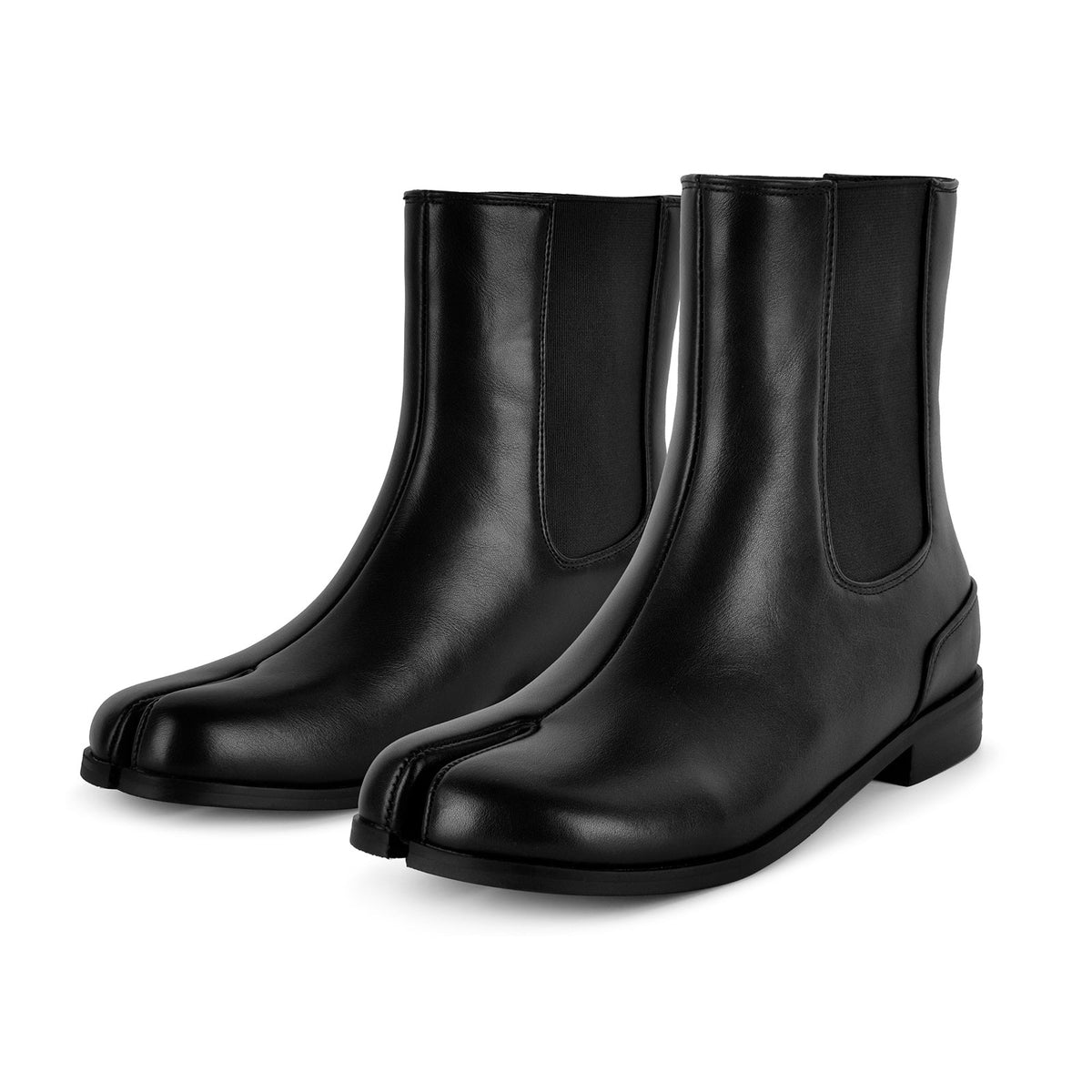 Round Toe Tabi Chelsea Flat Ankle Boots