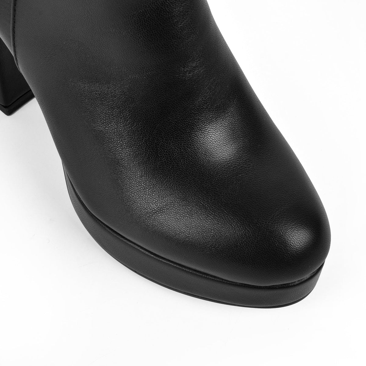 Round Toe Platform Chunky Heel Ankle Boots