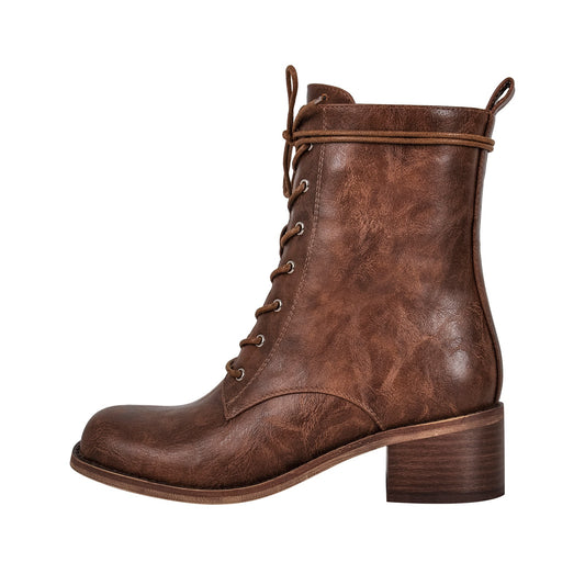 Square Toe Lace-up Ankle Men's Boot