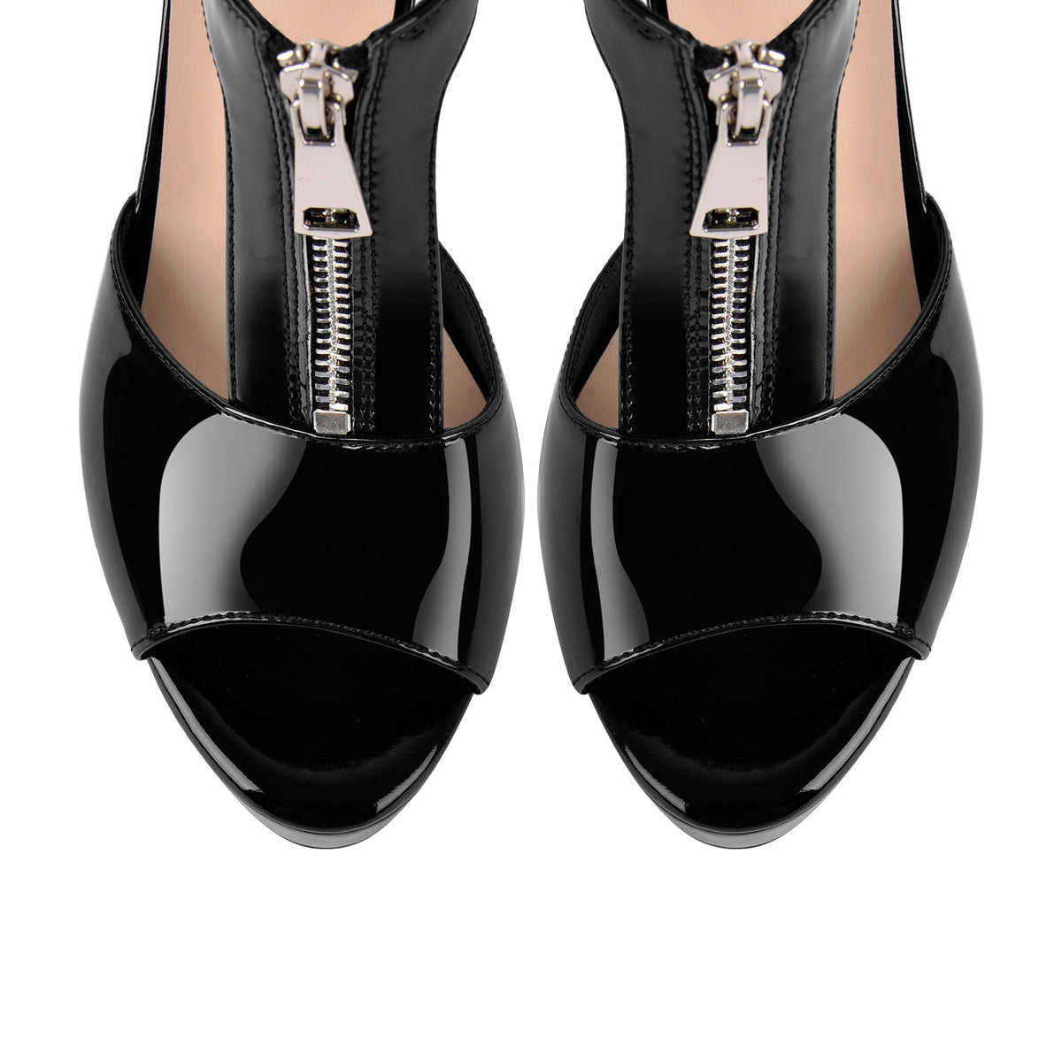 Platform Zipper Ankle Strap Stiletto Sandals