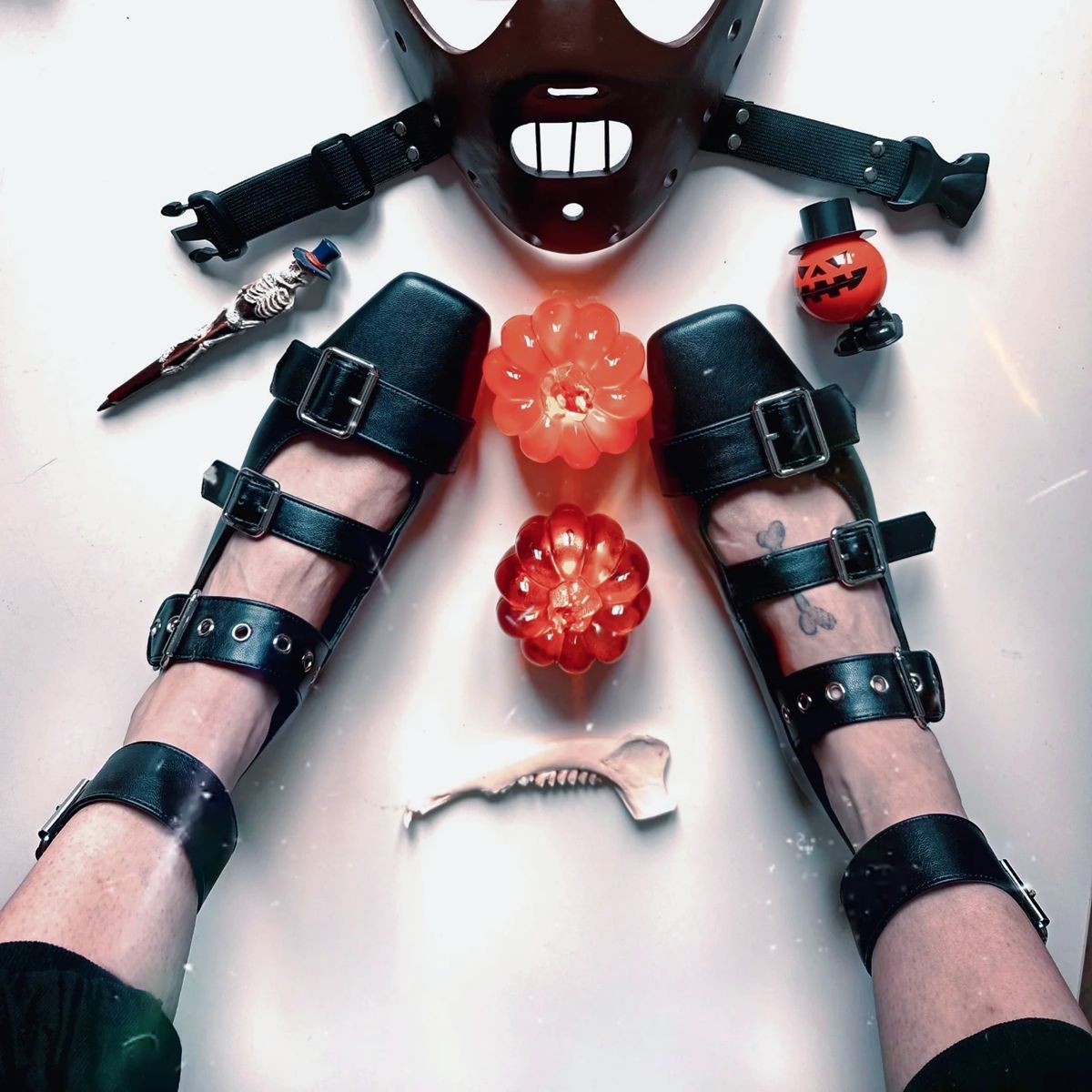Square Toe Buckle Strap Flats