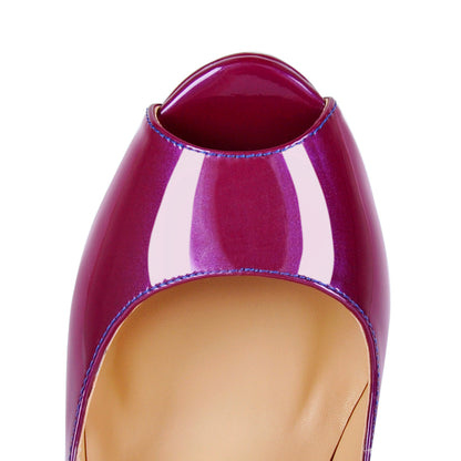 Gradient Open Toe Pumps Platform Stiletto High Heels