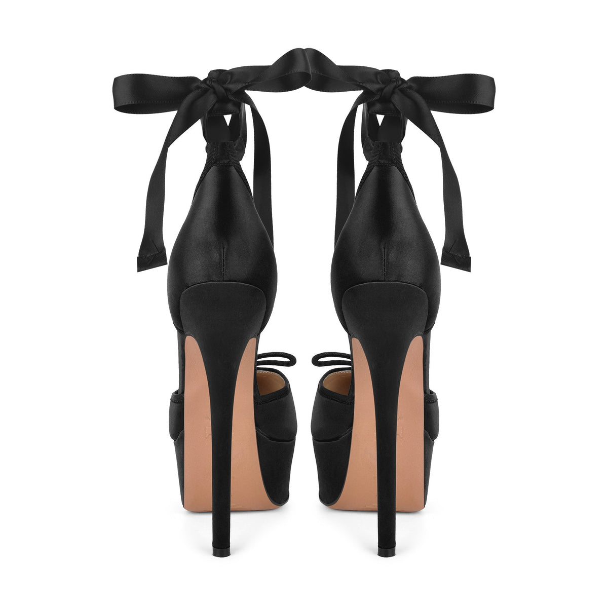 Bow Platform Ankle Lace-up Pumps
