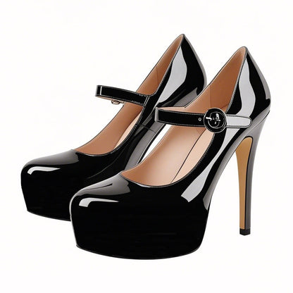 Platform Patent Leather Mary Jane High Heels