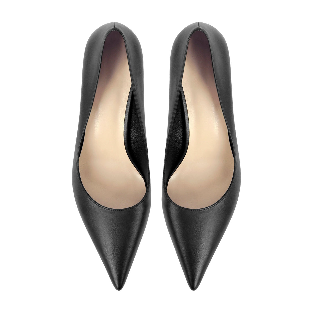 Black Slip on Mid Heel Pumps