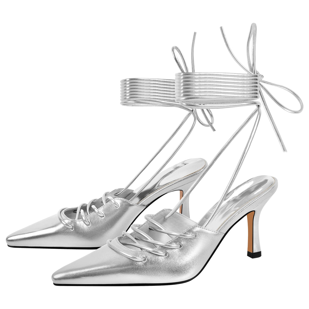 Lace up Pointed Toe Stiletto Pumps