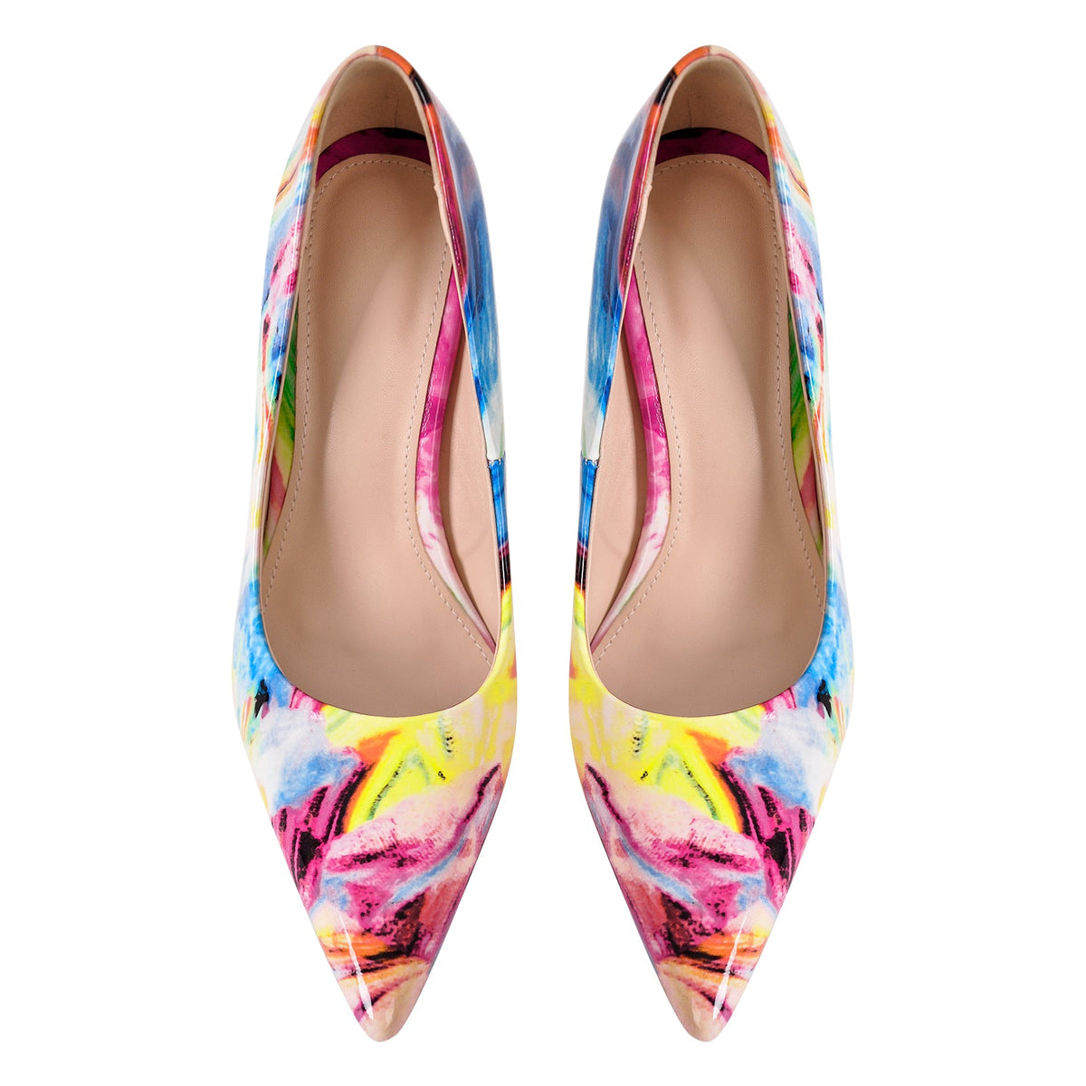 Pointed Toe Gradient Stone Stiletto Pumps