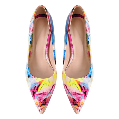 Pointed Toe Gradient Stone Stiletto Pumps
