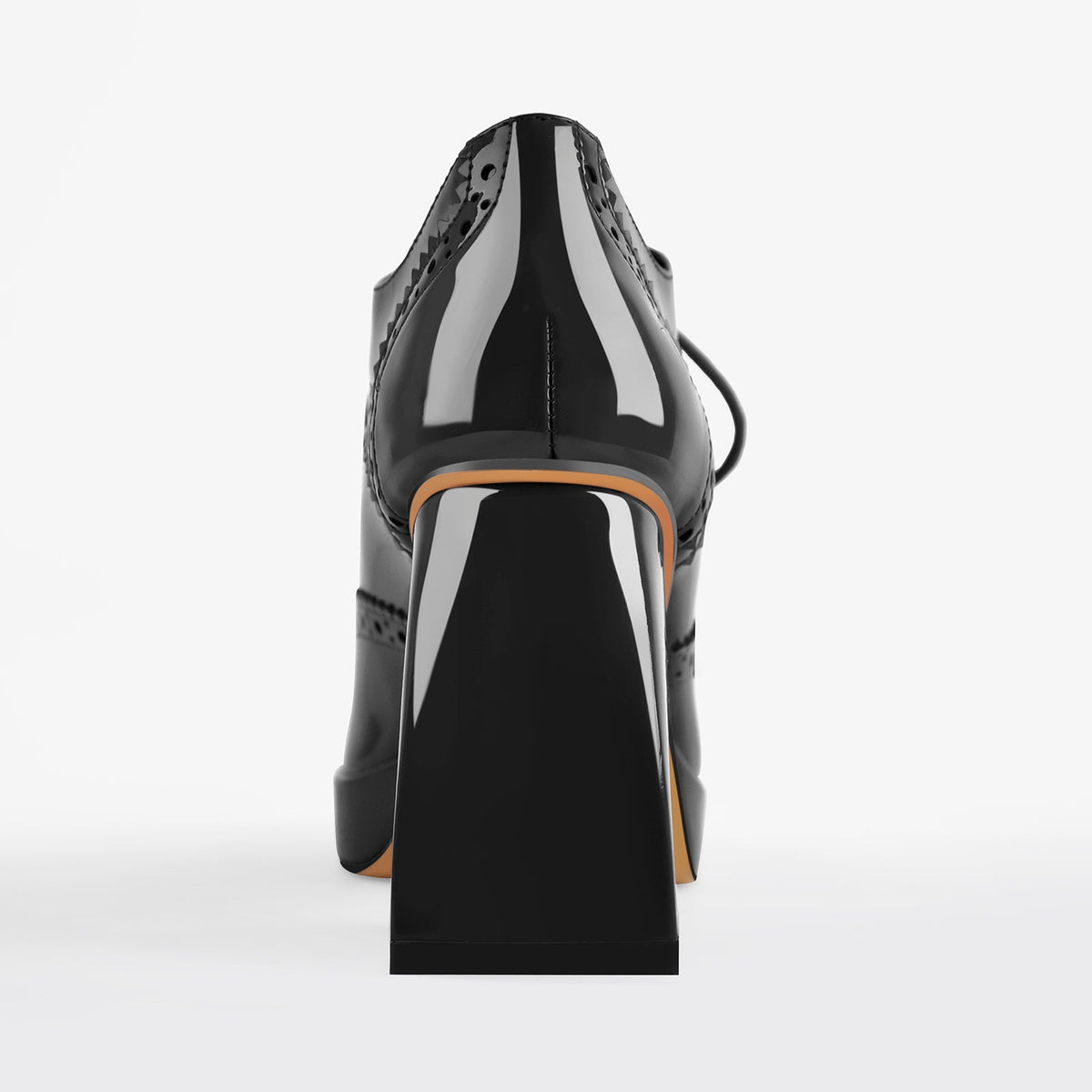 Patent Square Toe Chunky Heel Pumps