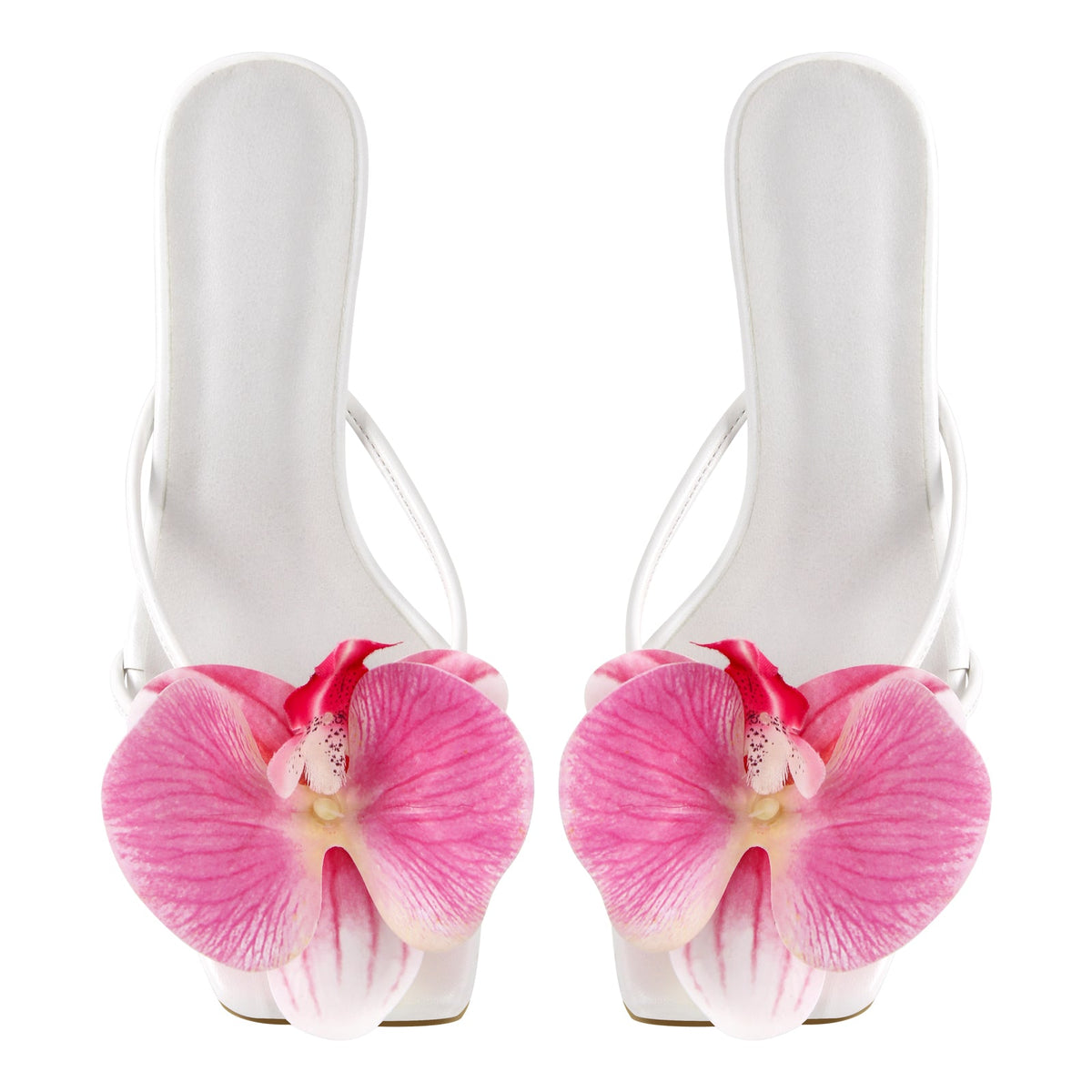 Flower Square Toe Thong Sandals Mules
