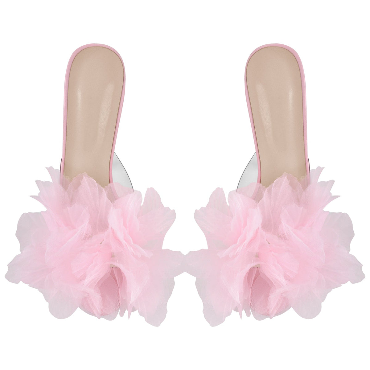 Platform Mesh Clear Stiletto Mules