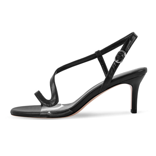 Round Toe S Strap Slingback Sandals