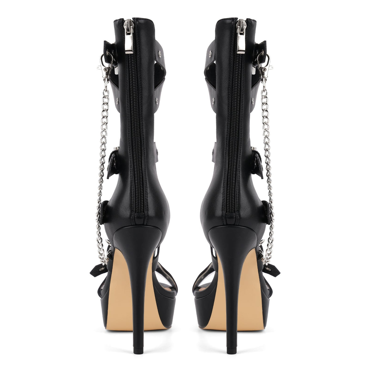 Platform Metal Chain Buckle Straps Sandals
