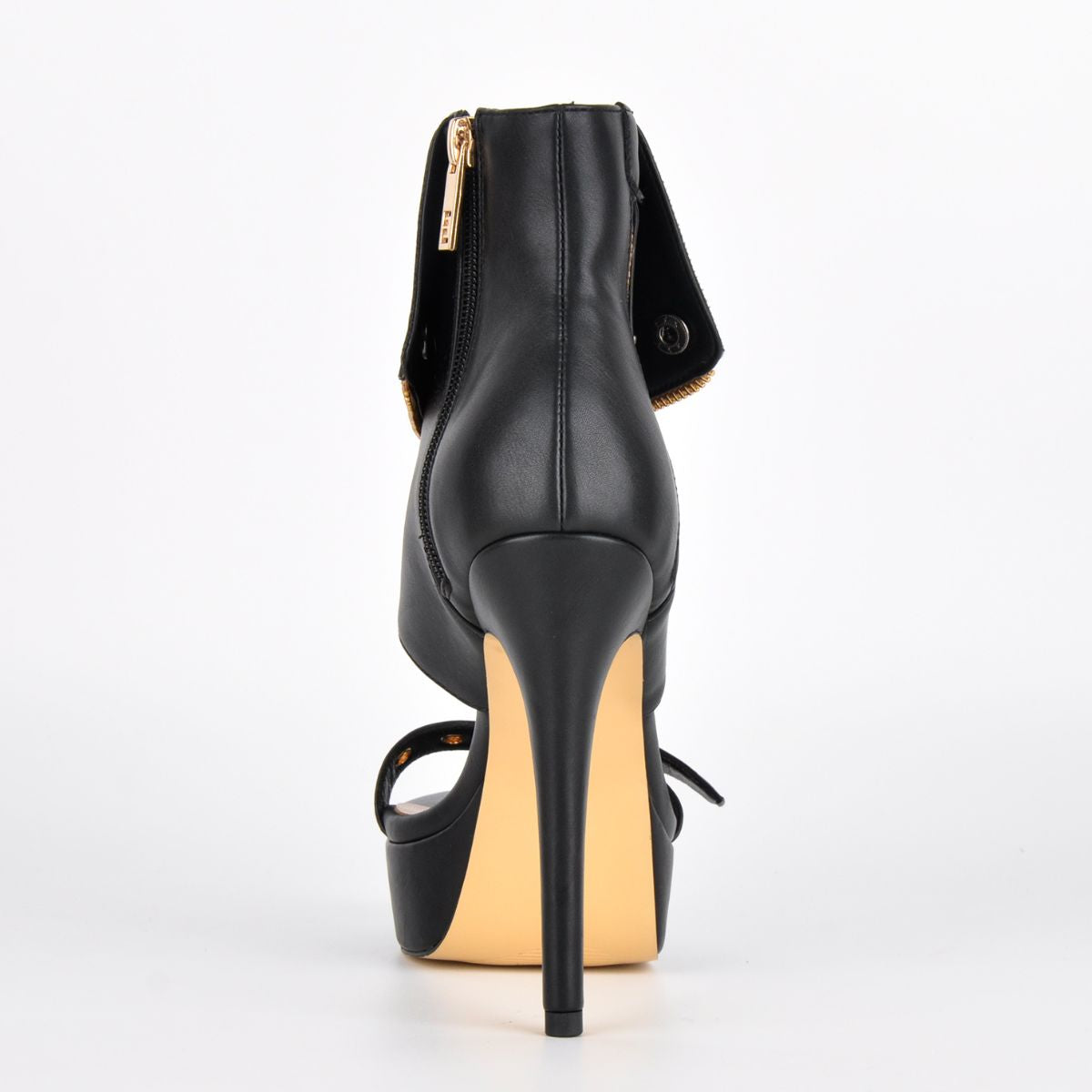Platform Metal Zipper Buckle Bootie Sandals