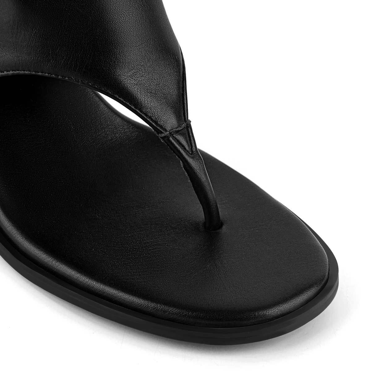 Buckle Ruched Flip-Flop Bootie Sandals