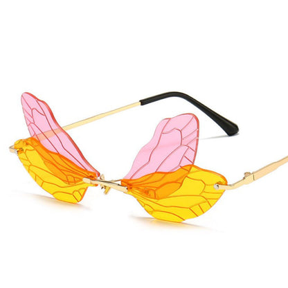 Butterfly Wings Rimless Sunglasses