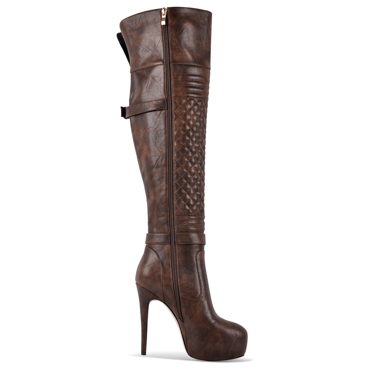 Platform Buckle Over The Knee Stiletto Boots