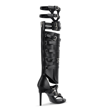 Gladiator Multi Buckles Thigh High Boots Sandals