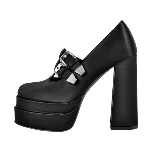 Double Platforms Chunky High Heel Pumps