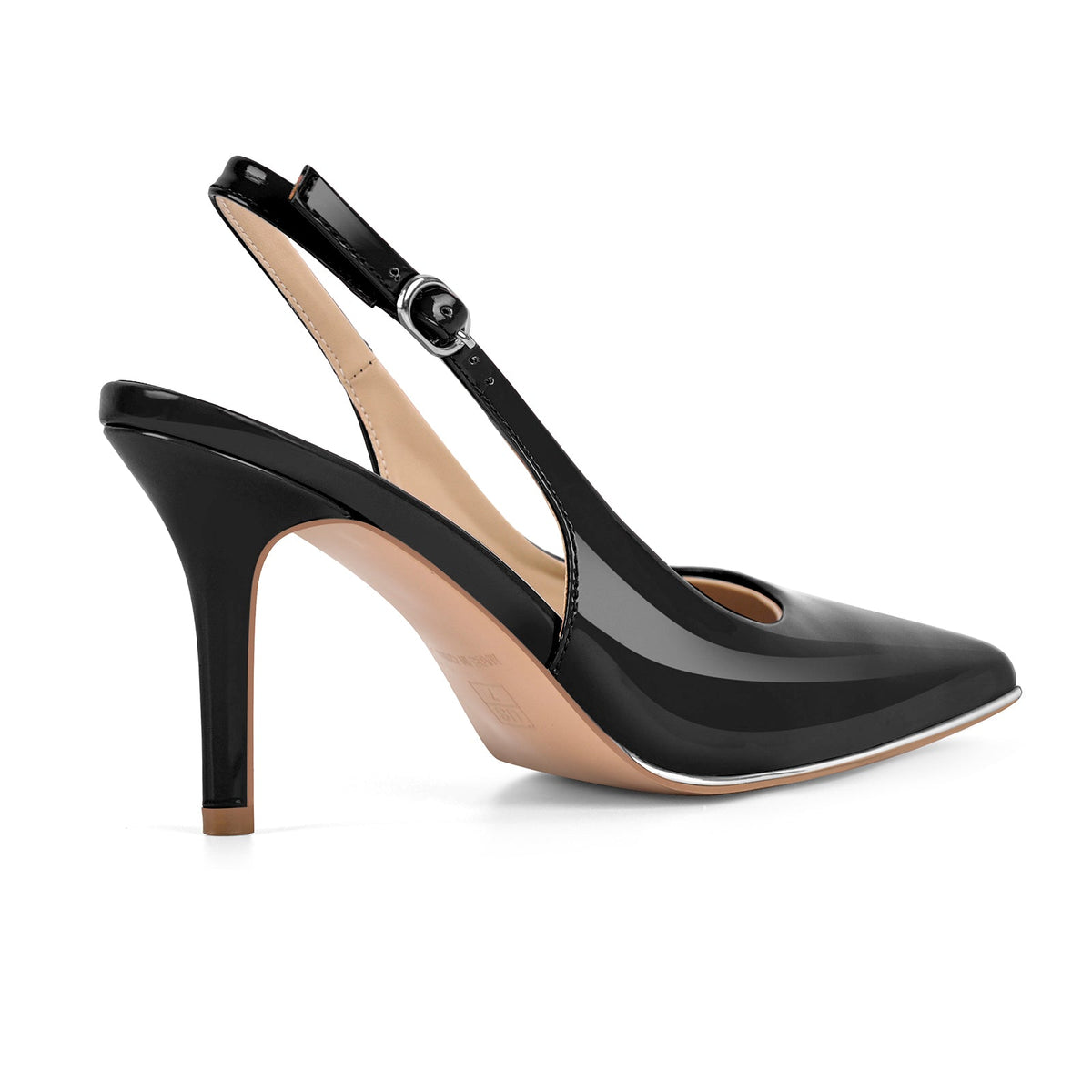 Pointed Toe Patent Leather Slingback Pumps