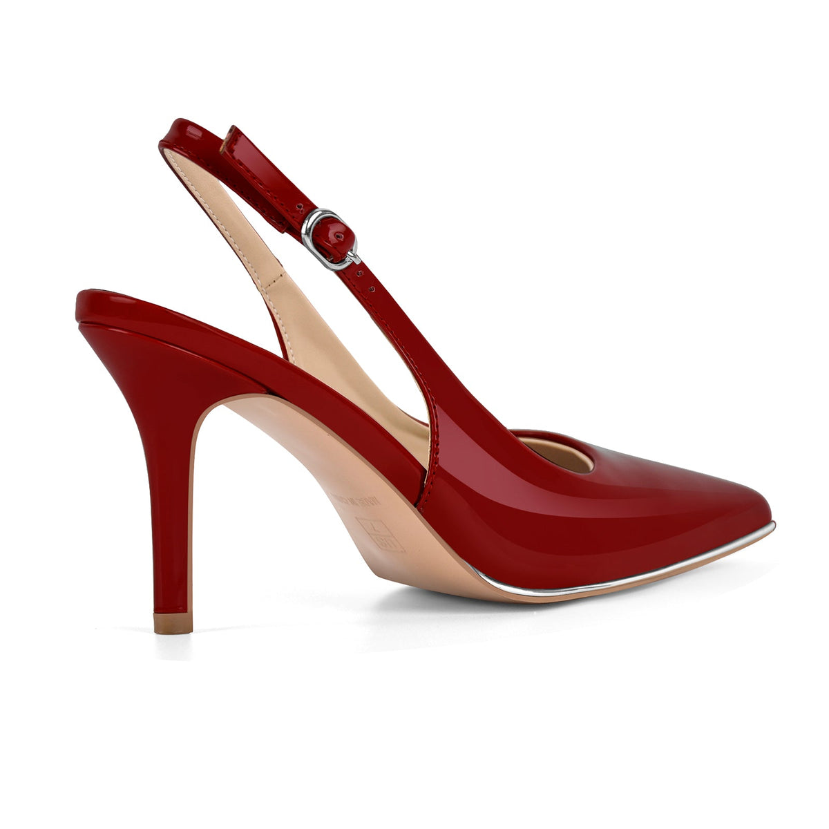 Pointed Toe Patent Leather Slingback Pumps