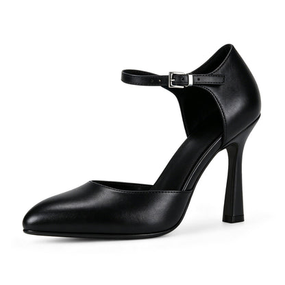 Pointed Toe Buckle Strap Stiletto Pumps