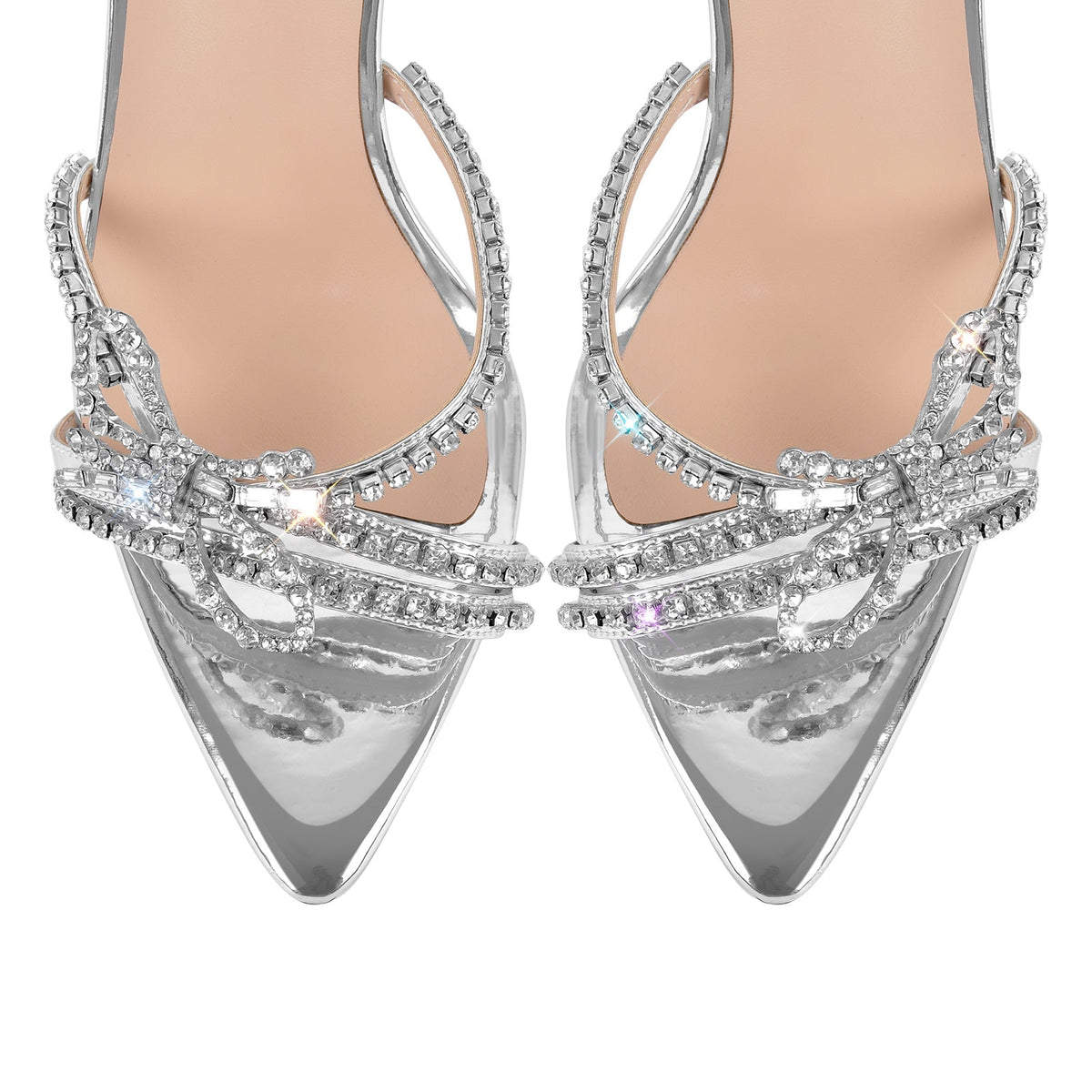 Rhinestone Bow Patent Leather Sandals