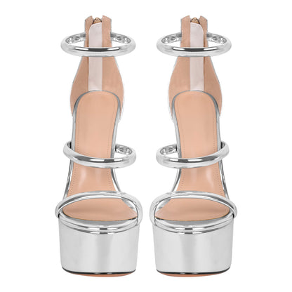 Open Toe Stiletto Ankle Straps Platform Sandals