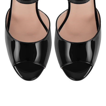 Peep Toe Platform Buckle Strap Chunky Heel Sandals