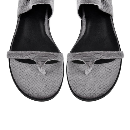 Flip-Flop Buckle Cutout Flat Bootie Sandals