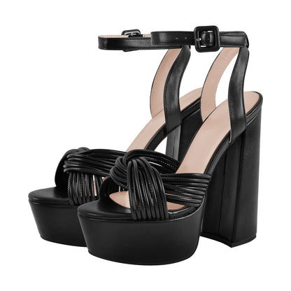 Platform Chunky Heel Ankle Strap Sandals