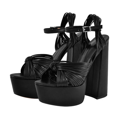 Platform Buckle Strap Chunky Heel Sandals