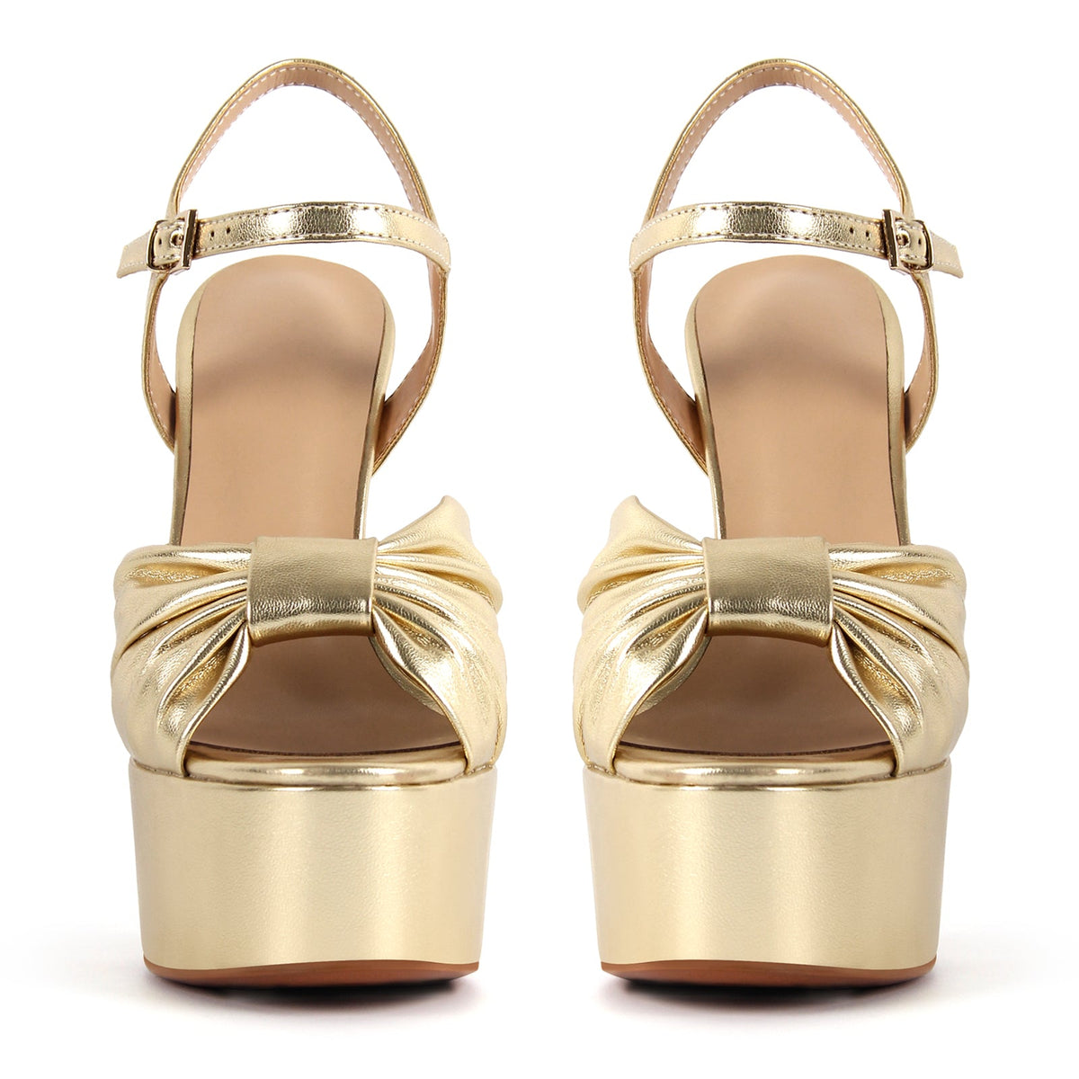 Platform Bowknot Buckle Strap Chunky Heel Sandals