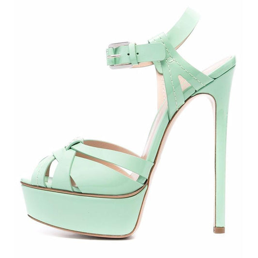 Peep Toe Platform Buckle Strap Sandals